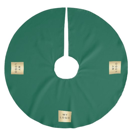 Weihnachtsgrün-Logo Polyester Weihnachtsbaumdecke (Vorderseite)