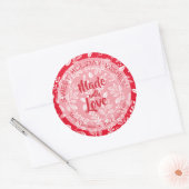 Weihnachtsgrün Made with Liebe Holiday Baking Runder Aufkleber (Umschlag)