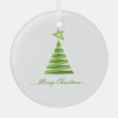 Weihnachtsgrün minimalistisches Design Ornament Aus Glas (Vorderseite)