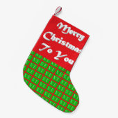 Weihnachtsgrün mit großem Text Kleiner Weihnachtsstrumpf (Vorderansicht (hängend))