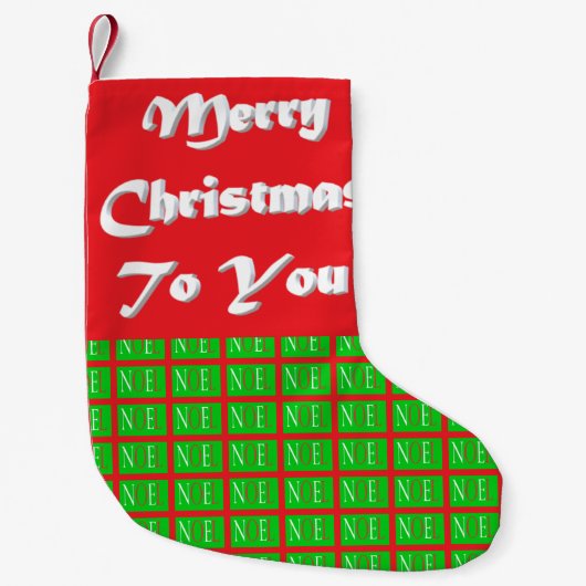 Weihnachtsgrün mit großem Text Kleiner Weihnachtsstrumpf (Vorderseite)