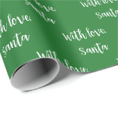 Weihnachtsgrün mit Liebe vom Weihnachtsmann Geschenkpapier (Rolleneckpunkt)