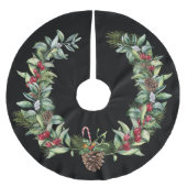 Weihnachtsgrün mit Pinecone Polyester Weihnachtsbaumdecke (Vorderseite)