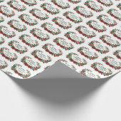 Weihnachtsgrün mit Rotem Bow Geschenkpapier (Ecke)