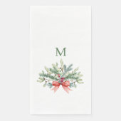 Weihnachtsgrün Monogramm Serviette (Vorderseite)