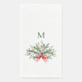 Weihnachtsgrün Monogramm Serviette