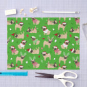 Weihnachtsgrün Möpsen Seidenpapier (Handwerk)