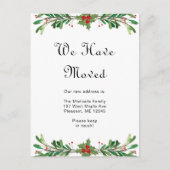 Weihnachtsgrün New Address Holiday Move Postkarte (Vorderseite)