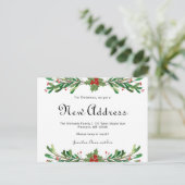 Weihnachtsgrün New Address Holiday Move Postkarte (Stehend Vorderseite)