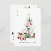 Weihnachtsgrün Nutcracker Flachkarte (Vorne/Hinten)