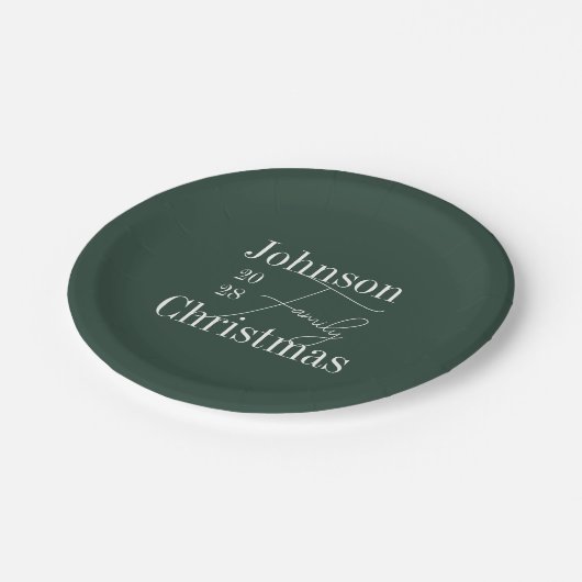 Weihnachtsgrün Pappteller (Schrägansicht)