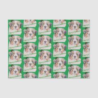 Weihnachtsgrün-Realistischer Australischer Hirte Seidenpapier