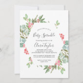 Weihnachtsgrün & Red Berry Baby Sprinkle Einladung (Vorderseite)