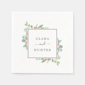 Weihnachtsgrün & Red Berry Wedding Serviette (Vorderseite)