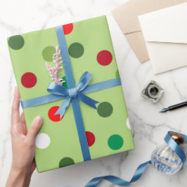 Weihnachtsgrün Regenbogen Tupfen Geschenkpapier