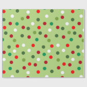 Weihnachtsgrün Regenbogen Tupfen Geschenkpapier (Flach)