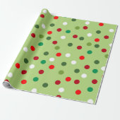 Weihnachtsgrün Regenbogen Tupfen Geschenkpapier (Ungerollt)