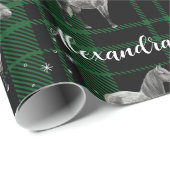 Weihnachtsgrün Reitpferd Personalisiert Geschenkpapier (Rolleneckpunkt)