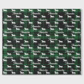 Weihnachtsgrün Reitpferd Personalisiert Geschenkpapier (Flach)