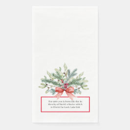 Weihnachtsgrün Religiöse Christliche Bibelverse Serviette