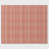 Weihnachtsgrün-Rot-Gestreiftes Geschenkpapier (Flach)