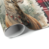 Weihnachtsgrün-Rot-Rentier Geschenkpapier (Rolleneckpunkt)