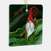 Weihnachtsgrün Rot und Grün Gemstone Rustikaler Gl Keramikornament (Rechts)