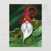 Weihnachtsgrün Rot und Grün Gemstone Rustikaler Gl Postkarte (Vorderseite)