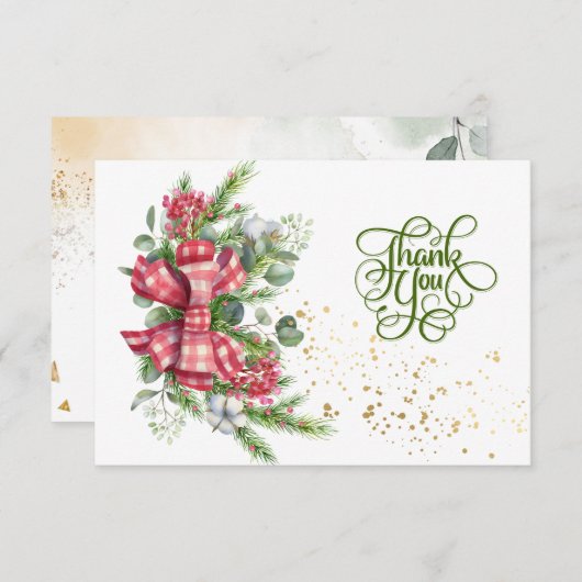 Weihnachtsgrün, rote Beere Danke (Vorne/Hinten)