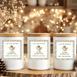 Weihnachtsgrün Rote Berries Essen Geschenk Quadratischer Aufkleber