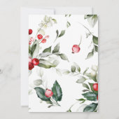 Weihnachtsgrün & Rote Berries Hochzeit Einladung (Rückseite)