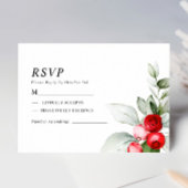 Weihnachtsgrün & Rote Berries Hochzeitsrabatt RSVP Karte