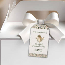 Weihnachtsgrün Rote Berries Küche Geschenkanhänger