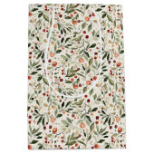 Weihnachtsgrün Rote Berries Mittlere Geschenktüte (Vorderseite)