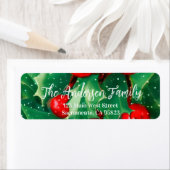 Weihnachtsgrün Rote Berries Rücksendeadresse (Insitu)