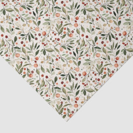 Weihnachtsgrün Rote Berries Seidenpapier