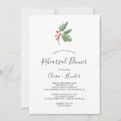 Weihnachtsgrün & Rote Berry Probe Abendessen Einladung (Vorderseite)