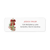 Weihnachtsgrün rote Schleife Adresse  (Vorne)