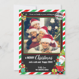 Weihnachtsgrün Rotes Foto Weihnachtsgrüße Feiertagskarte