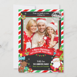 Weihnachtsgrün Rotes Foto Weihnachtsgrüße Feiertagskarte