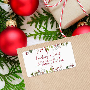 Weihnachtsgrün-Rücksende-Adresse Adressaufkleber