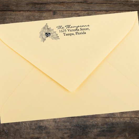 Weihnachtsgrün Rücksendeadresse Holly Gummistempel