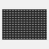 Weihnachtsgrün Schwarz-weiß Ho Ho Ho Ho Muster Geschenkpapier Set (Vorderseite 3)