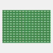 Weihnachtsgrün Schwarz-weiß Ho Ho Ho Ho Muster Geschenkpapier Set (Vorderseite 2)