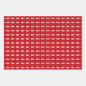 Weihnachtsgrün Schwarz-weiß Ho Ho Ho Ho Muster Geschenkpapier Set (Vorderseite)