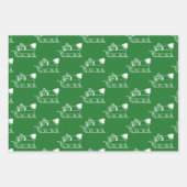Weihnachtsgrün Schwarz-weißes Weihnachtsmuster Geschenkpapier Set (Vorderseite 2)