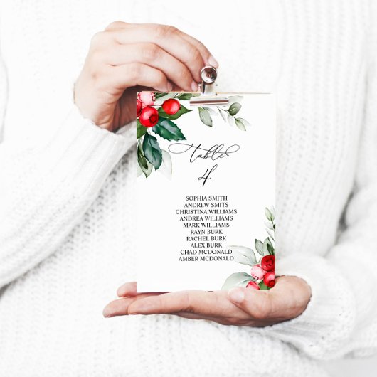 Weihnachtsgrün Tischnummer 4 Sitzplan