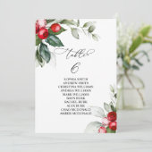 Weihnachtsgrün Tischnummer 6 Sitzplan (Stehend Vorderseite)