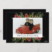 Weihnachtsgrün und Blume Weihnachtskarte Feiertagskarte (Vorne/Hinten)