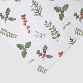 Weihnachtsgrün und Holly Berry Seidenpapier (Ausschnitt)